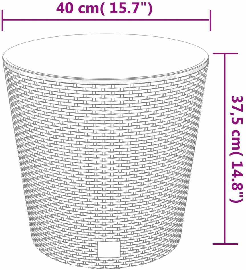 Lovelis su išimamu įdėklu, antracito, 35/37,5l, PP ratanas
