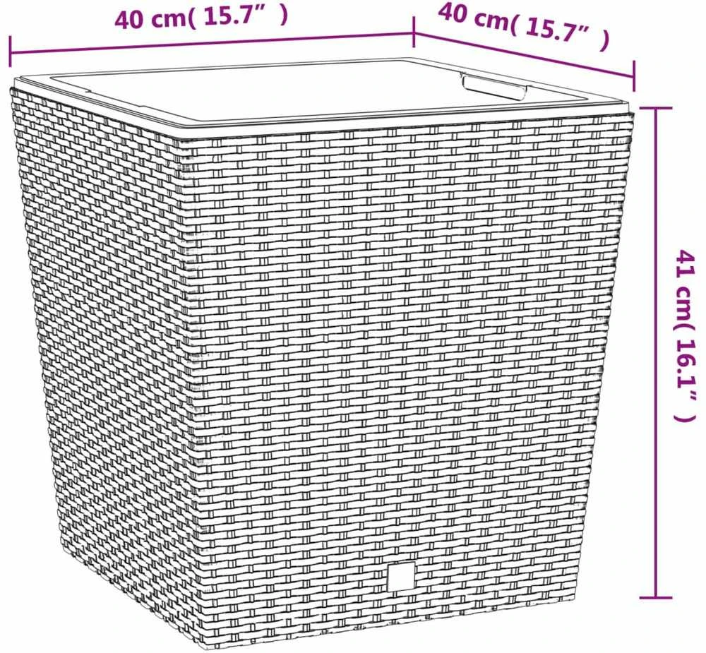 Lovelis su išimamu įdėklu, antracito, 37/64l, PP ratanas