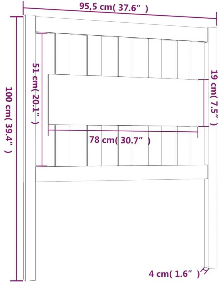 Lovos galvūgalis, 95,5x4x100cm, pušies medienos masyvas