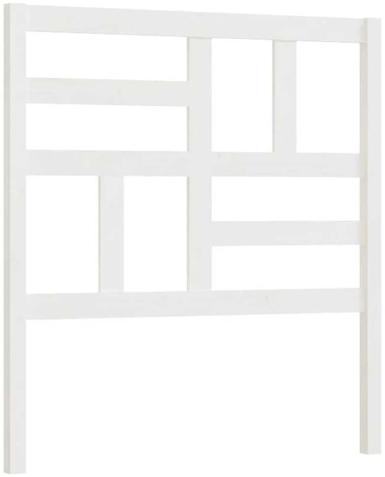 Lovos galvūgalis, baltas, 106x4x104cm, pušies medienos masyvas