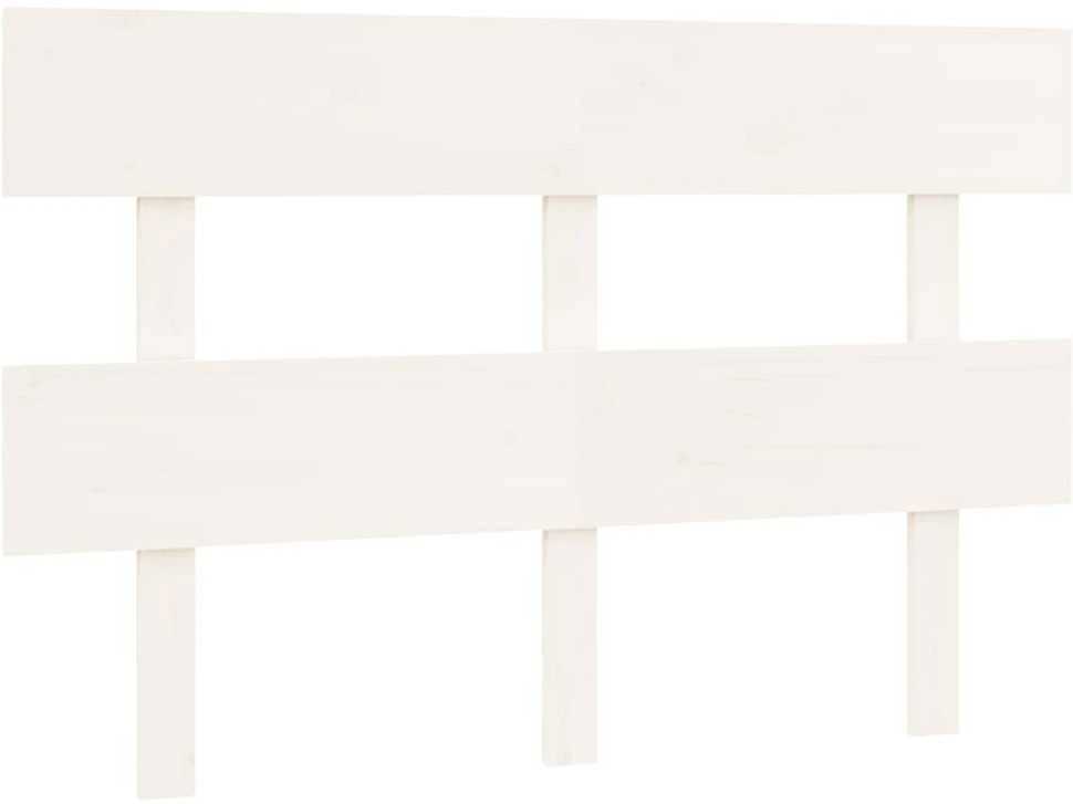 Lovos galvūgalis, baltas, 124x3x81cm, pušies medienos masyvas