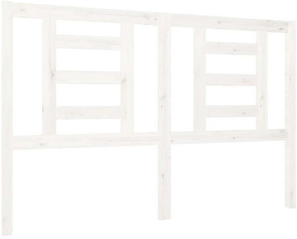 Lovos galvūgalis, baltas, 126x4x100cm, pušies medienos masyvas