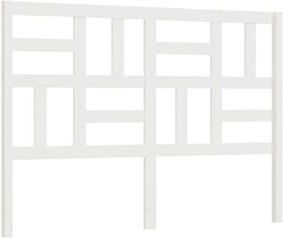 Lovos galvūgalis, baltas, 126x4x104cm, pušies medienos masyvas