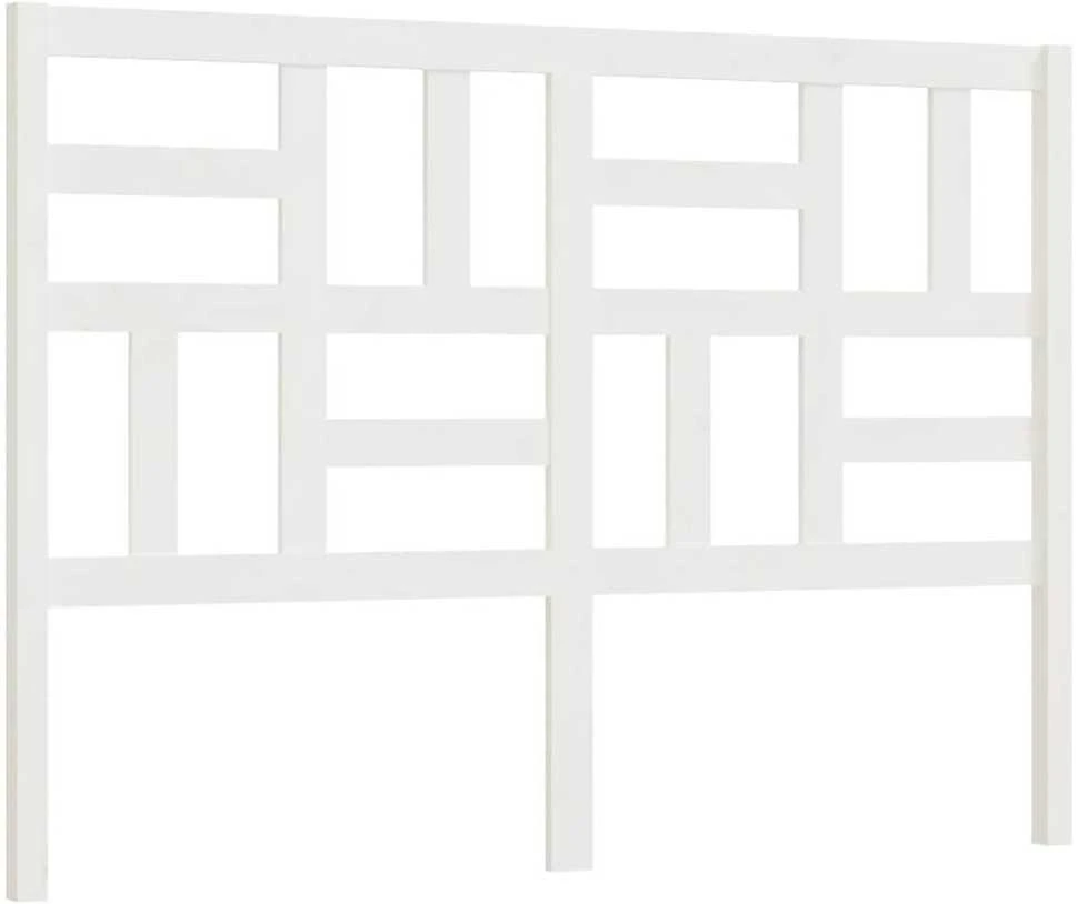 Lovos galvūgalis, baltas, 146x4x104cm, pušies medienos masyvas