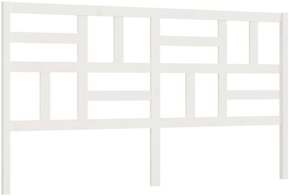 Lovos galvūgalis, baltas, 186x4x104cm, pušies medienos masyvas