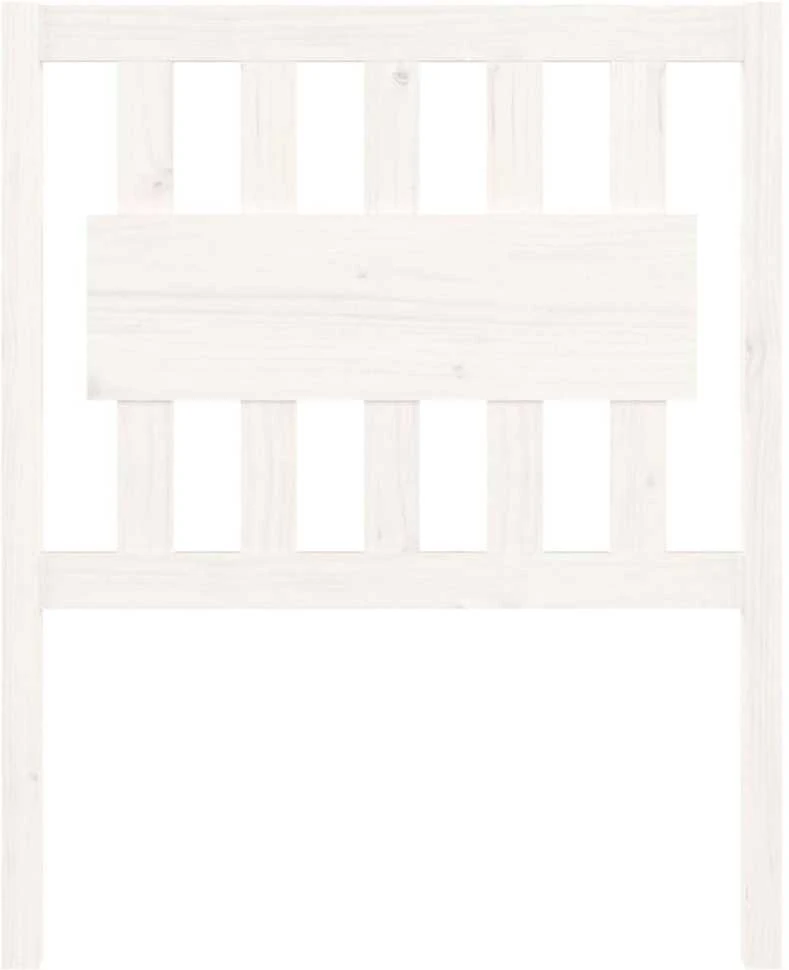 Lovos galvūgalis, baltas, 80,5x4x100cm, pušies medienos masyvas