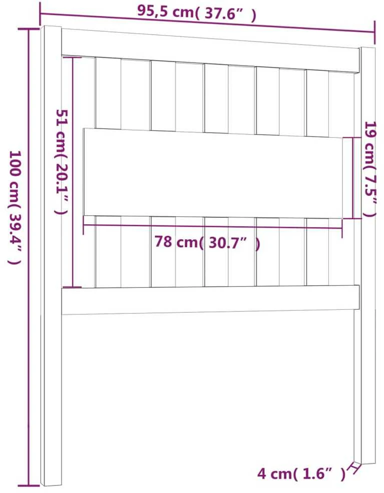 Lovos galvūgalis, baltas, 95,5x4x100cm, pušies medienos masyvas