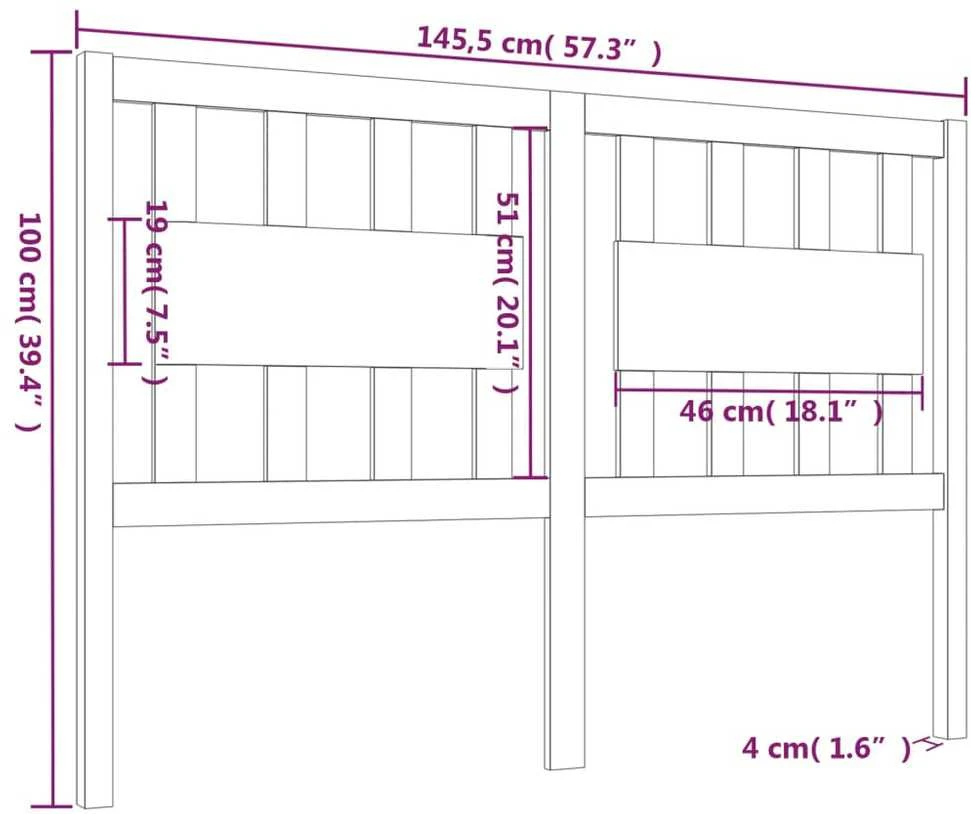 Lovos galvūgalis, medaus rudas, 145,5x4x100cm, pušies masyvas