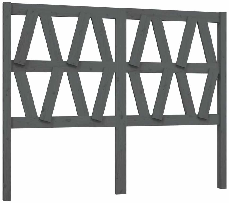 Lovos galvūgalis, pilkas, 146x4x100cm, pušies medienos masyvas