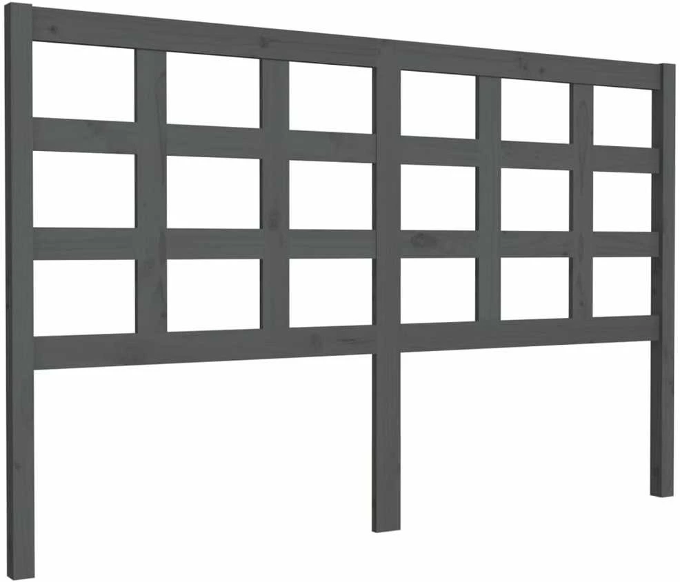 Lovos galvūgalis, pilkas, 156x4x100cm, pušies medienos masyvas