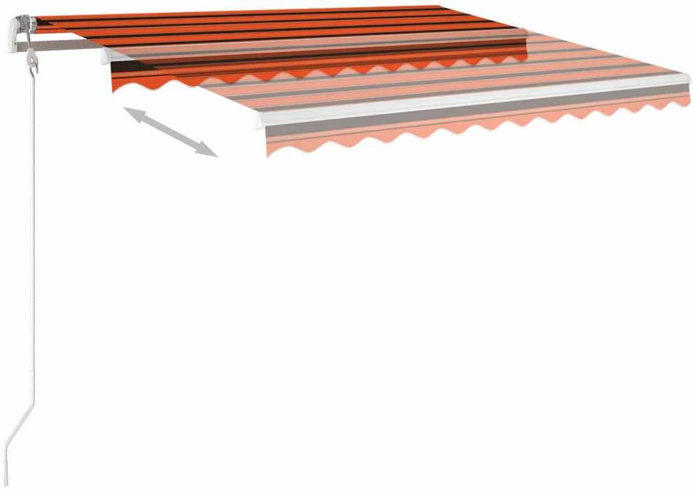 Markizė su LED/vėjo jutikliu, oranžinė/ruda, 350x250cm
