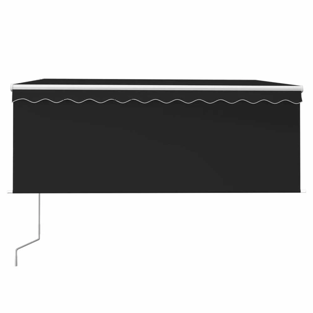 Markizė su uždanga/LED/vėjo jutikliu, antracito, 3x2,5m
