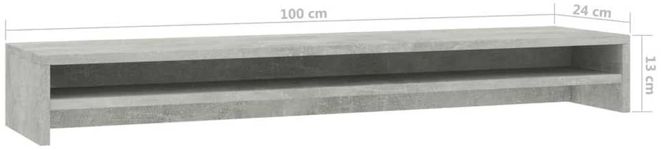 Laikiklis Monitoriaus stovas, betono pilkos spalvos, 100x24x13cm, MDP