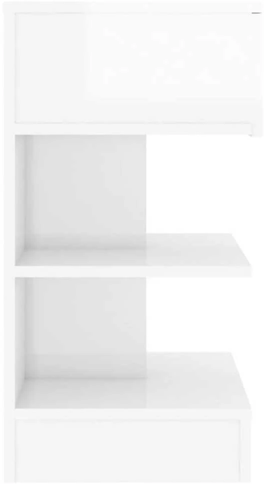 Naktinės spintelės, 2vnt., baltos, 40x35x65cm, MDP, blizgios