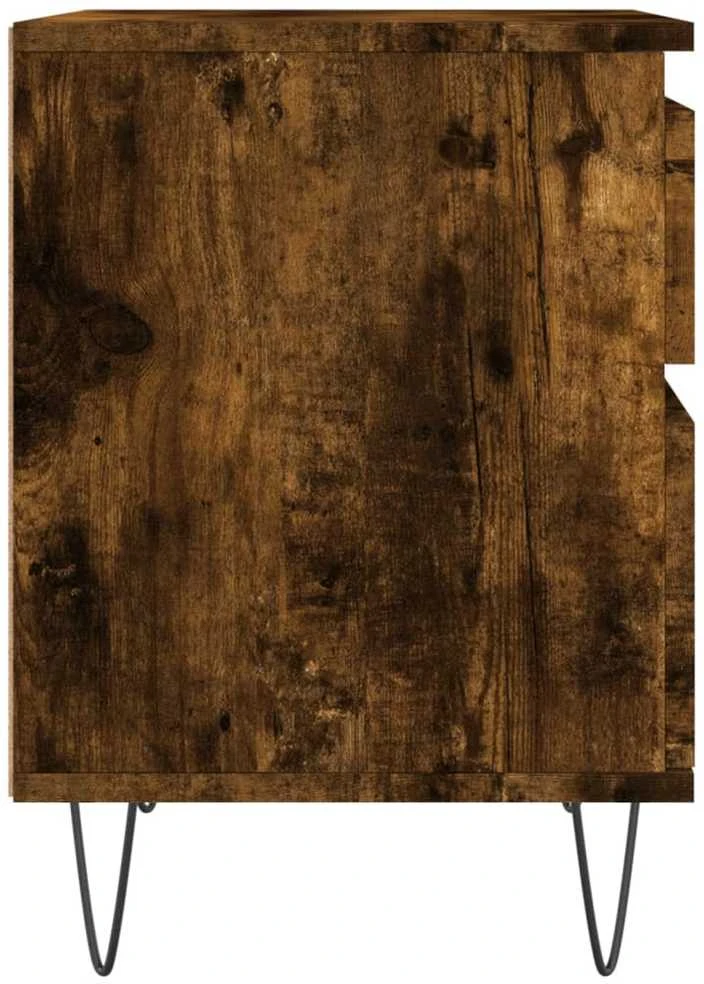Naktinės spintelės, 2vnt., dūminio ąžuolo, 40x35x50cm, mediena
