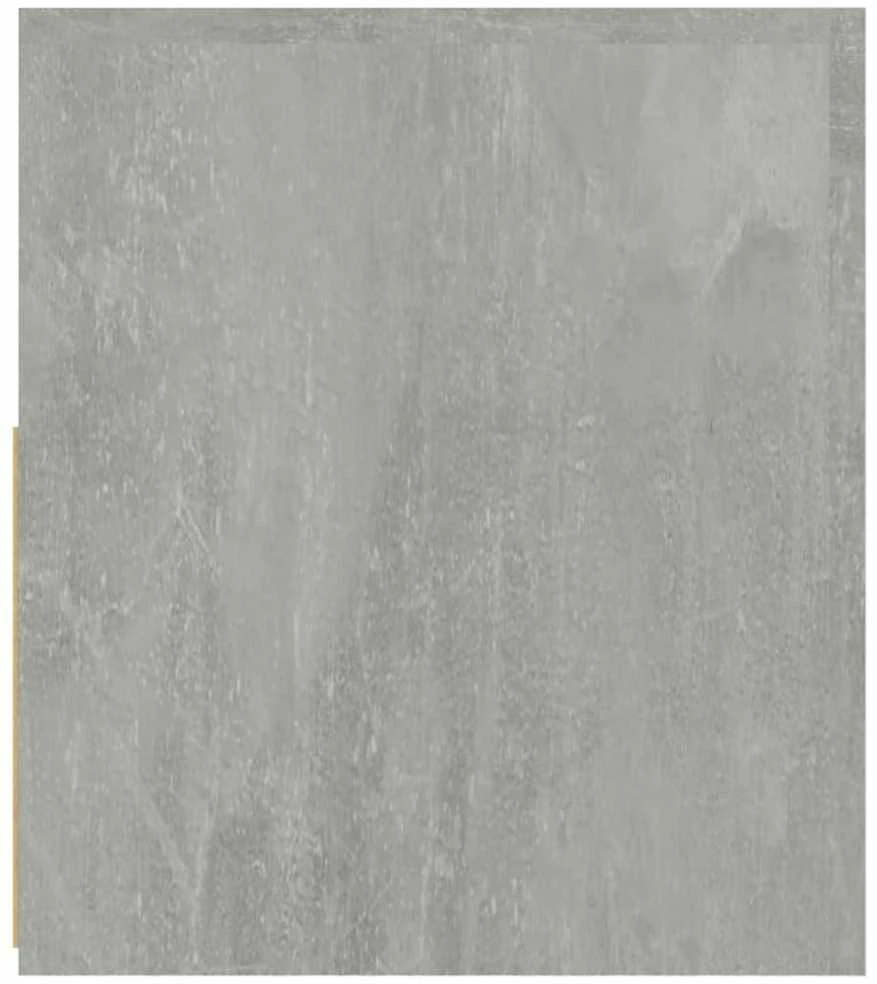 Naktinės spintelės su LED, 2vnt., betono pilkos, 60x35x40cm