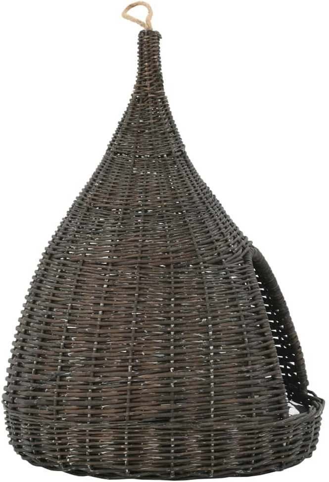 Namelis katėms su pagalv., pilkas, 40x60cm, gluosnis, tipi diz.
