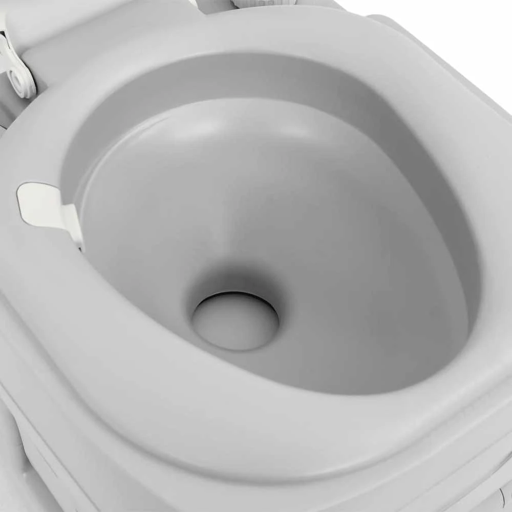 Nešiojamas stovyklavimo tualetas, pilkas/baltas, 22+12l, HDPE