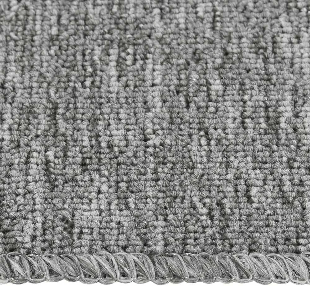 Neslystantys laiptų kilimėliai, 15vnt., pilki, 60x25cm