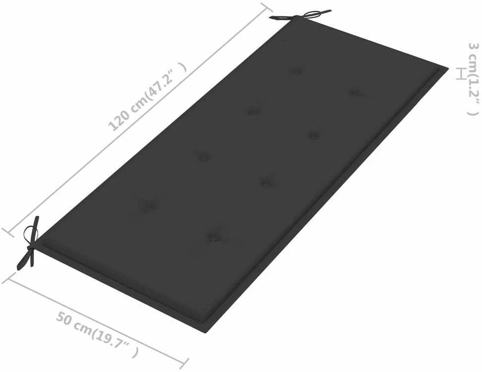 Sodo suoliuko pagalvėlė, antracito spalvos, 120x50x3cm, audinys