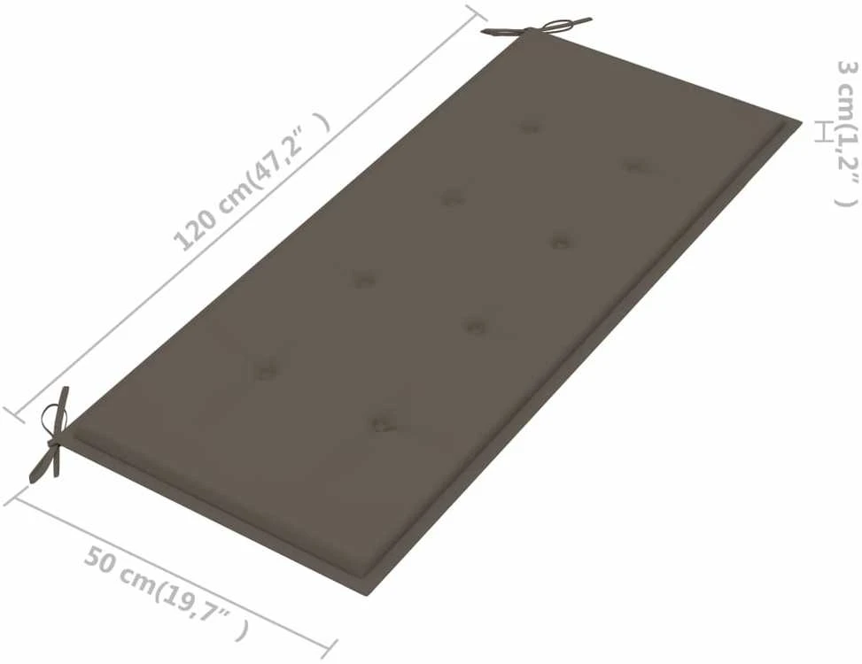 Sodo suoliuko pagalvėlė, taupe spalvos, 120x50x3cm, audinys