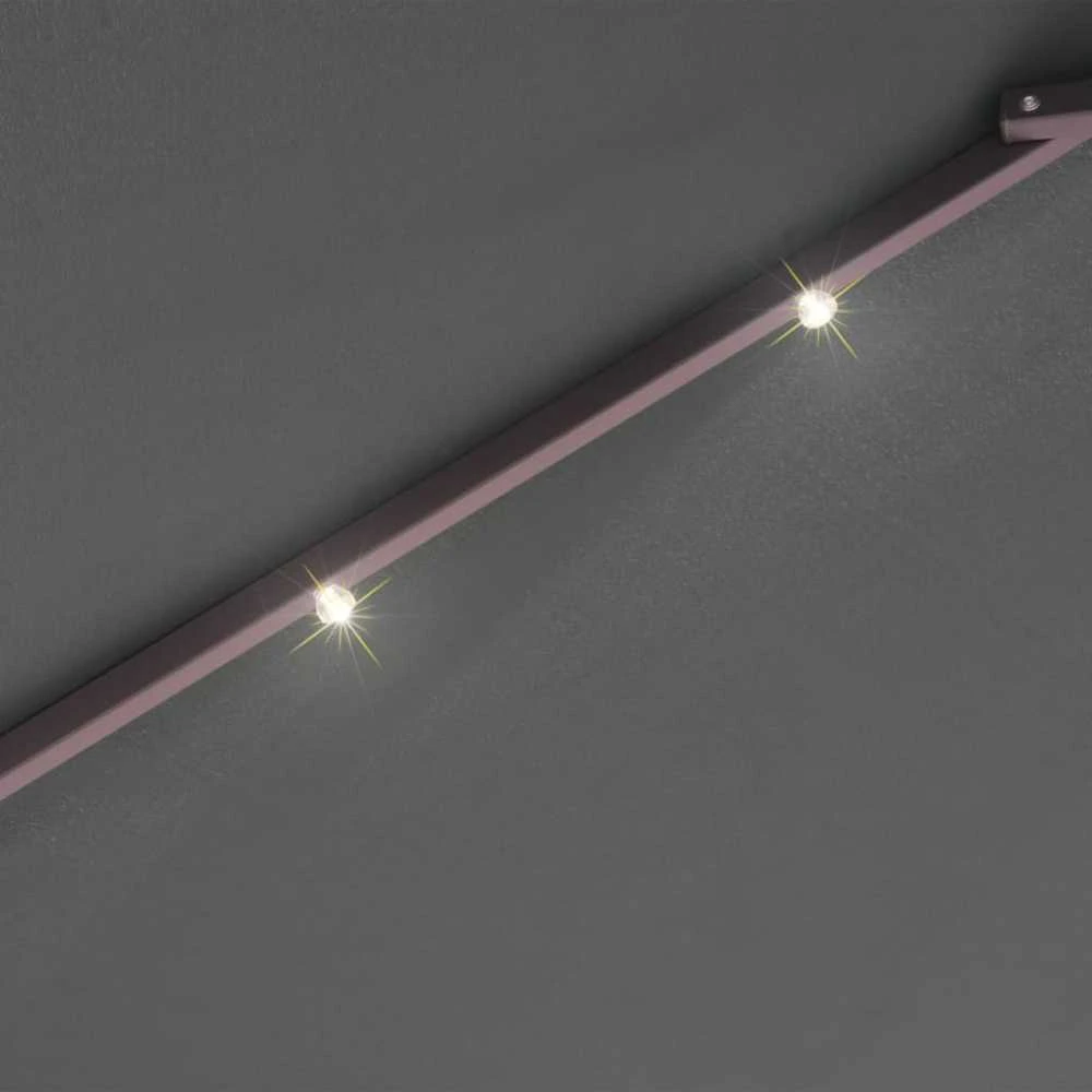 Pakabinamas skėtis su LED, žalias, 300cm, metalinis kotas