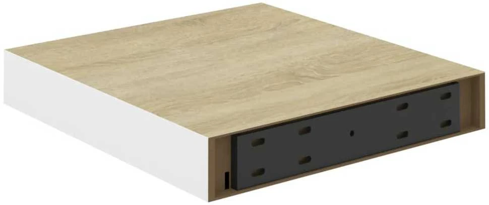 Pakabinamos lentynos, 2vnt., ąžuolo/baltos, 23x23,5x3,8cm, MDF