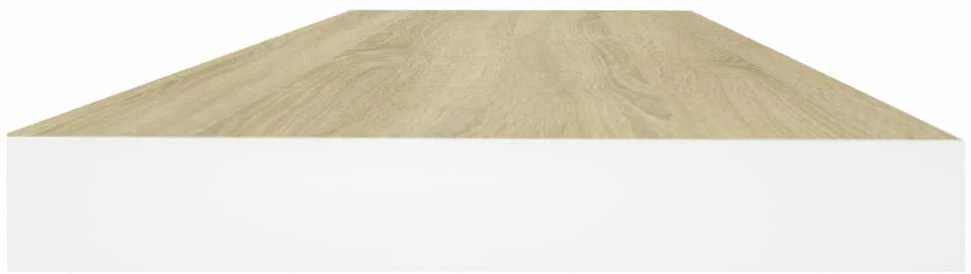 Pakabinamos lentynos, 2vnt., ąžuolo/baltos, 60x23,5x3,8cm, MDF