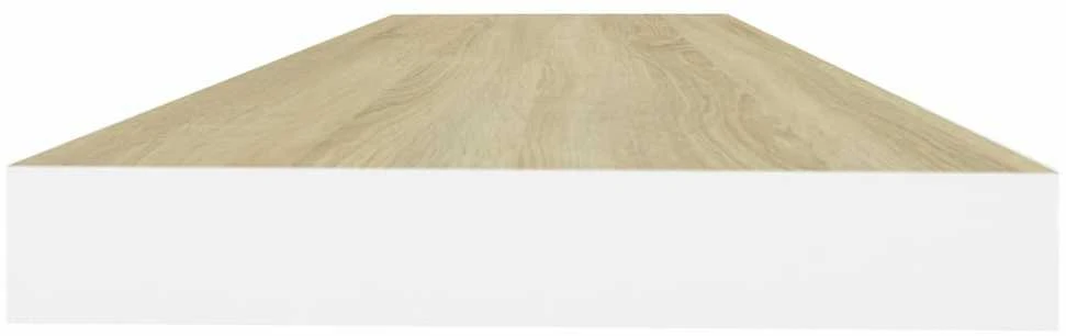 Pakabinamos lentynos, 2vnt., ąžuolo/baltos, 80x23,5x3,8cm, MDF