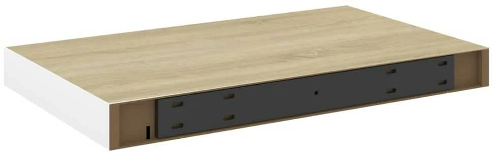 Pakabinamos lentynos, 2vnt., ąžuolo/baltos, 50x23x3,8cm, MDF