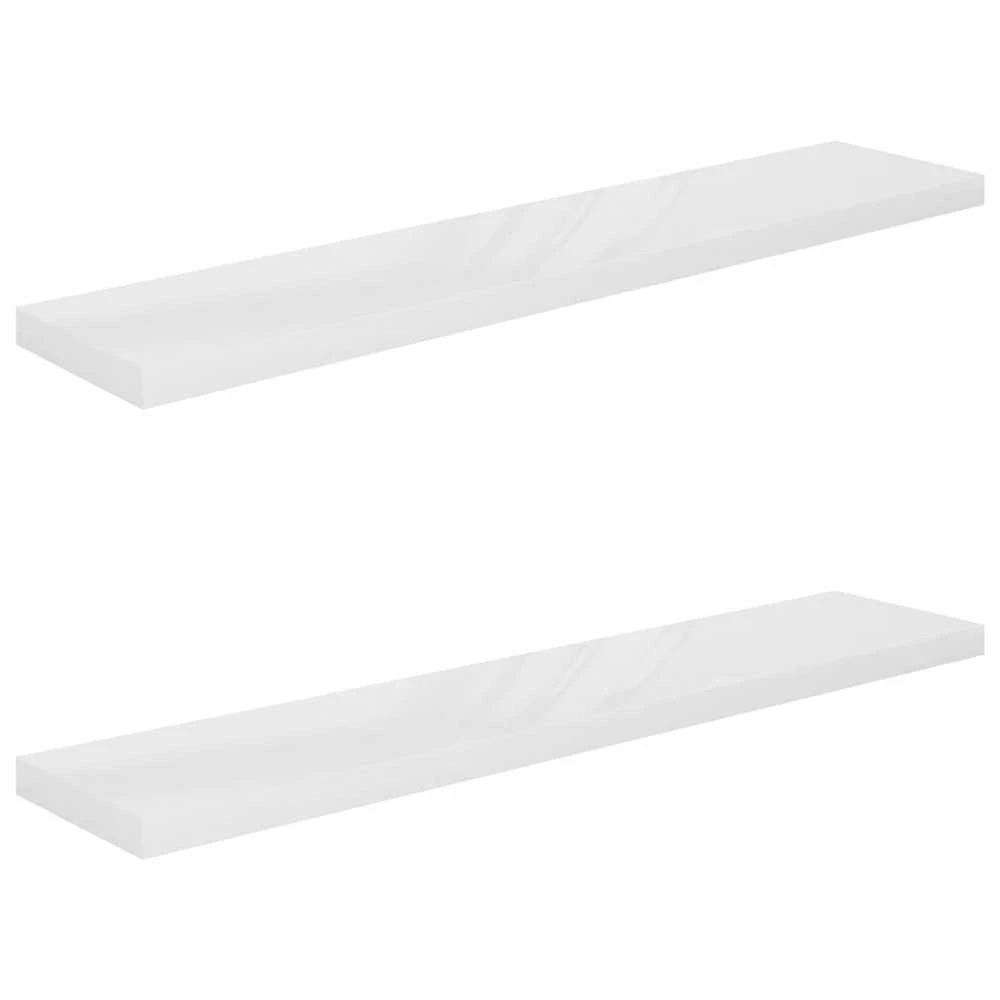 Pakabinamos lentynos, 2vnt., baltos, 120x23,5x3,8cm, MDF