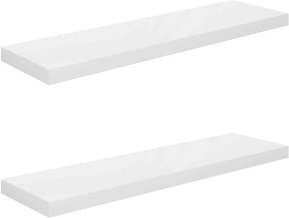Pakabinamos lentynos, 2vnt., baltos, 90x23,5x3,8cm, MDF
