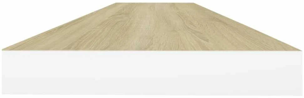 Pakabinamos lentynos, 4vnt., ąžuolo/baltos, 90x23,5x3,8cm, MDF
