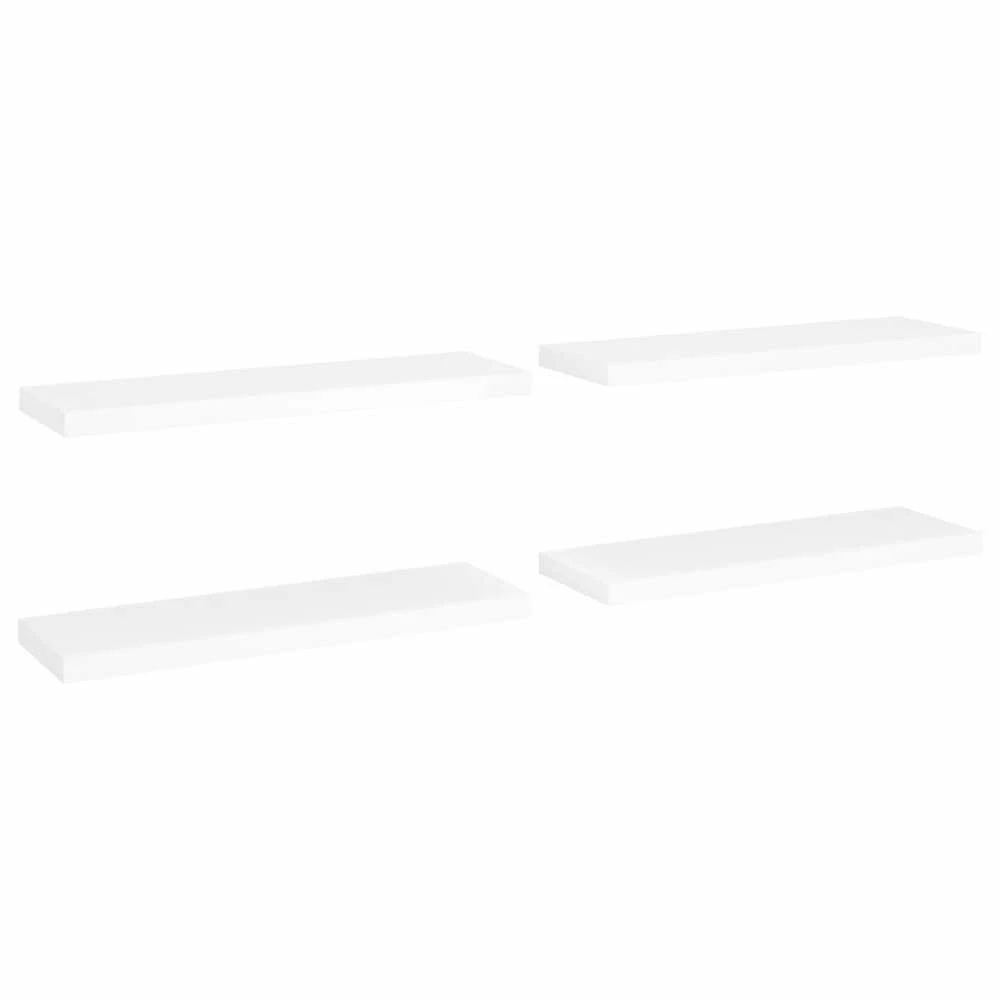 Pakabinamos lentynos, 4vnt., baltos, 80x23,5x3,8cm, MDF