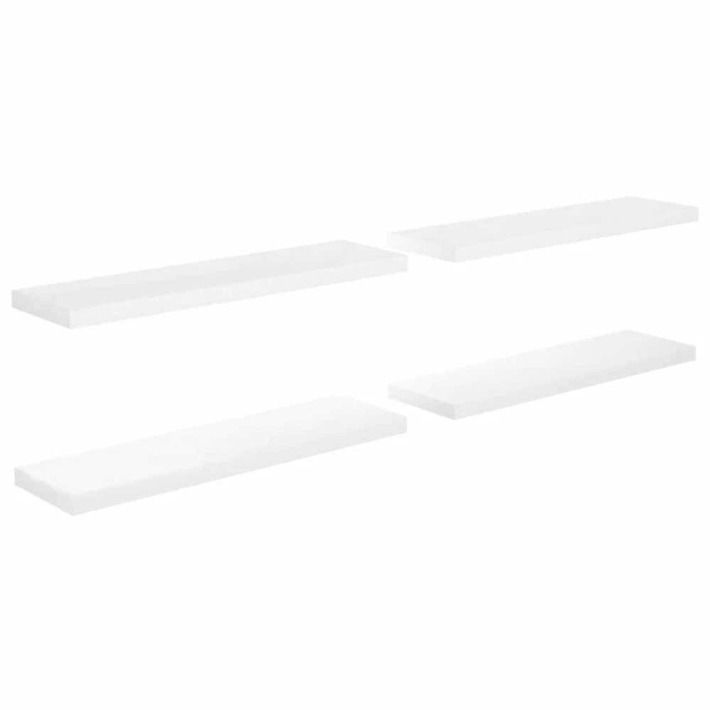 Pakabinamos lentynos, 4vnt., baltos, 90x23,5x3,8cm, MDF