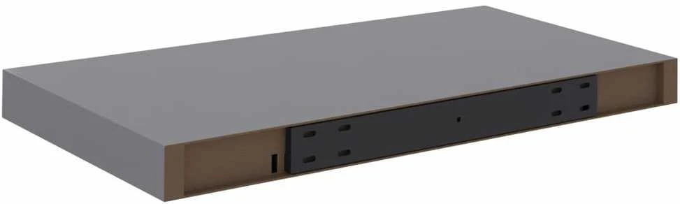 Pakabinamos sieninės lentynos, 2vnt., pilkos, 50x23x3,8cm, MDF