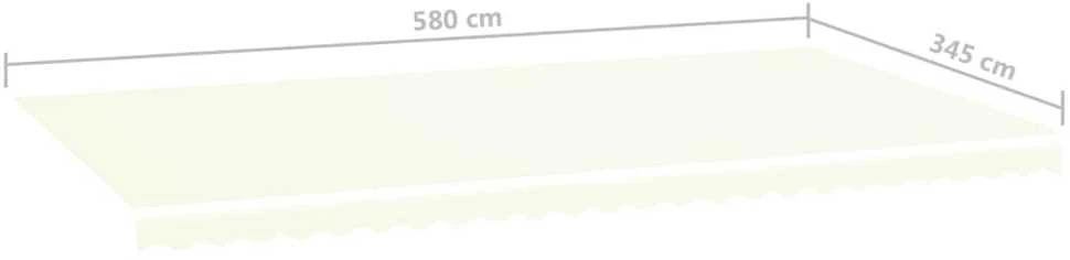Pakaitinis audinys markizei, kreminės spalvos, 6x3,5m