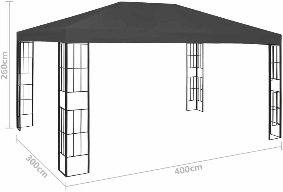 Pavėsinė, antracito spalvos, 3x4m