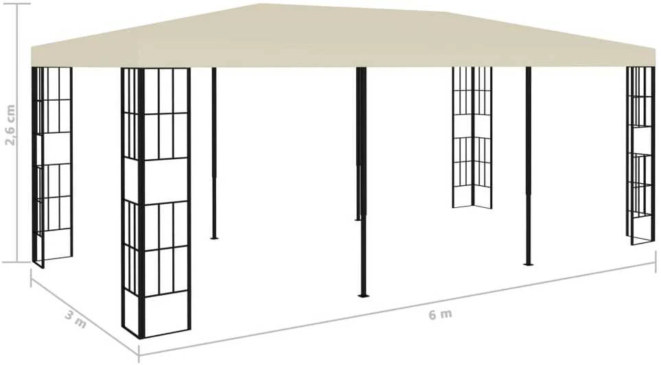 Pavėsinė, kreminės spalvos, 3x6m