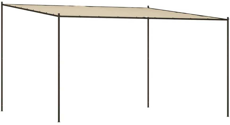 Pavėsinė, smėlio spalvos, 4x4m, audinys ir plienas, 180g/m²