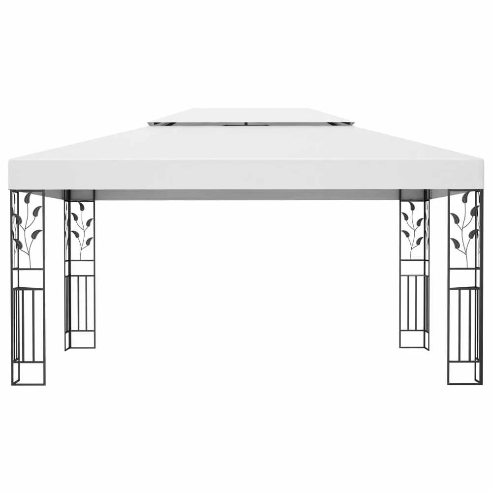 Pavėsinė su dvigubu stogu, baltos spalvos, 3x4m