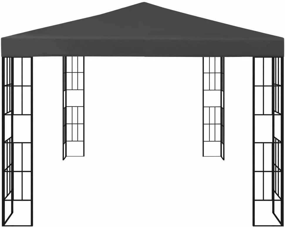 Pavėsinė su lemputėmis LED, antracito, 3x4m
