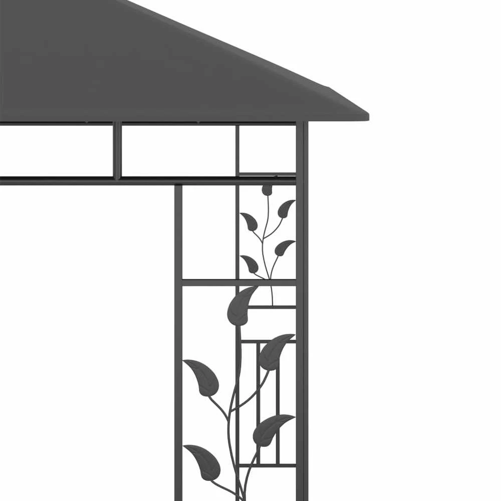 Pavėsinė su tinkleliu nuo uodų, antracito, 3x3x2,73m, 180g/m²