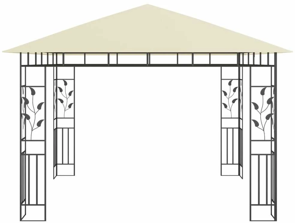 Pavėsinė su tinkleliu nuo uodų, kreminė, 3x3x2,73m, 180g/m²