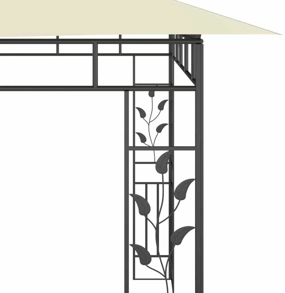 Pavėsinė su tinkleliu nuo uodų, kreminės spalvos, 6x3x2,73m
