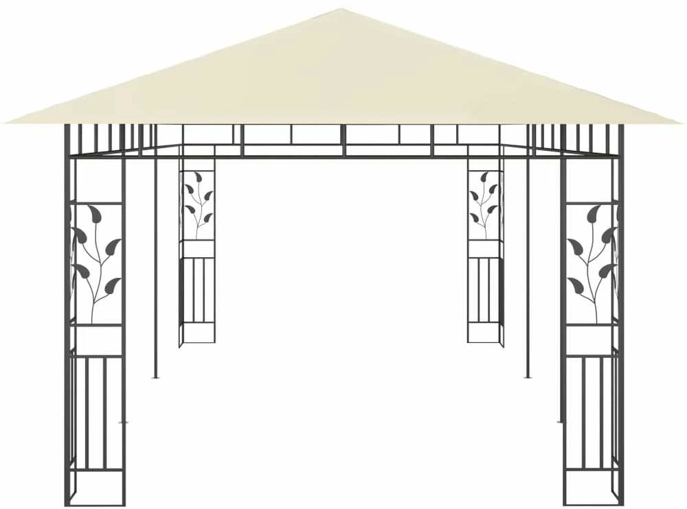 Pavėsinė su tinkleliu nuo uodų, kreminės spalvos, 6x3x2,73m