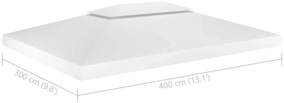 Pavėsinės uždangalas, 2 pakopų, baltas, 4x3m, 310 g/m²