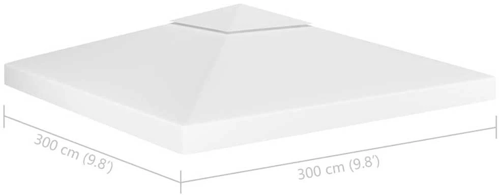 Pavėsinės uždangalas, 2 pakopų, baltas, 3x3m, 310 g/m²