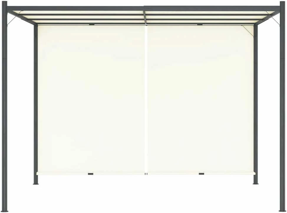 Pergolė su reguliuojamu stogu, kreminė balta, 3x3m, plienas