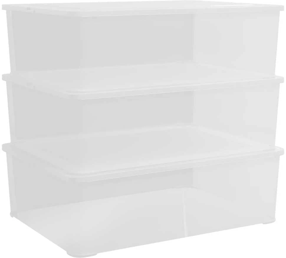 Plastikinės daiktadėžės, 3vnt., 25l, sukraunamos